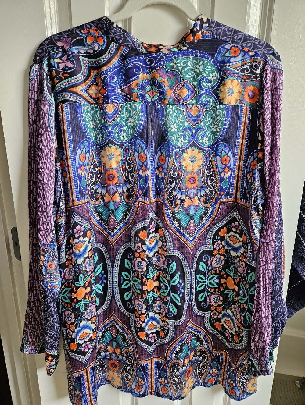 Johnny Was Silk Floral Tunic - Picture 4 of 6